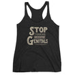 Load image into Gallery viewer, STOP THINKING ABOUT MY GENITALS racerback