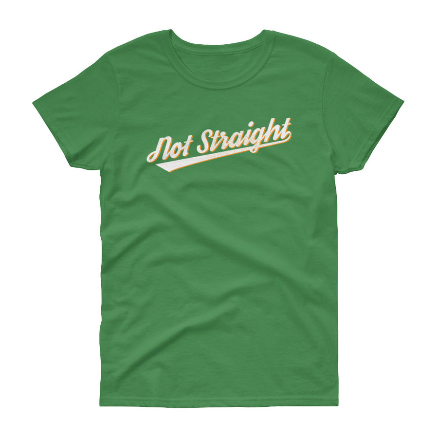 NOT STRAIGHT shirt (mid-scoop, near-capped sleeves)